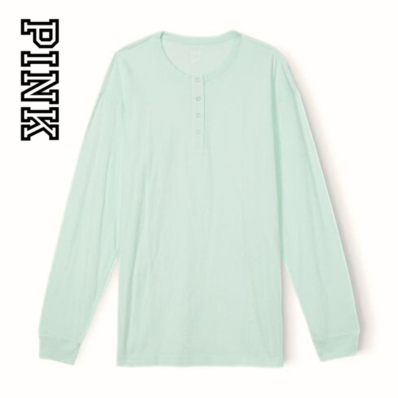 Victoria's Secret Pink- Long Sleeve T-Shirt - Mint Green- Size X-large - Picture 3 of 4